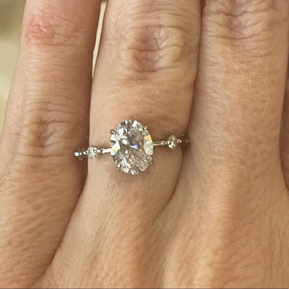 The Mila Ring - 2ct+ Oval Moissanite Ring - Picture 5 of 15